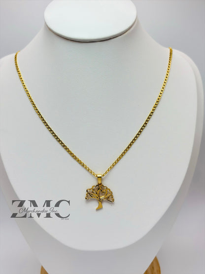 18K Gold Tree Necklace