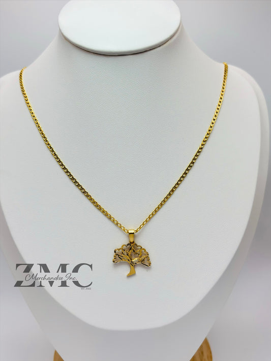 18K Gold Tree Necklace
