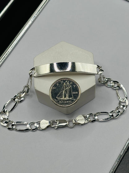 S925 Silver Name Figaro Bracelet