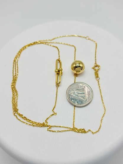 K18 Japan Gold Layered Attached Necklace