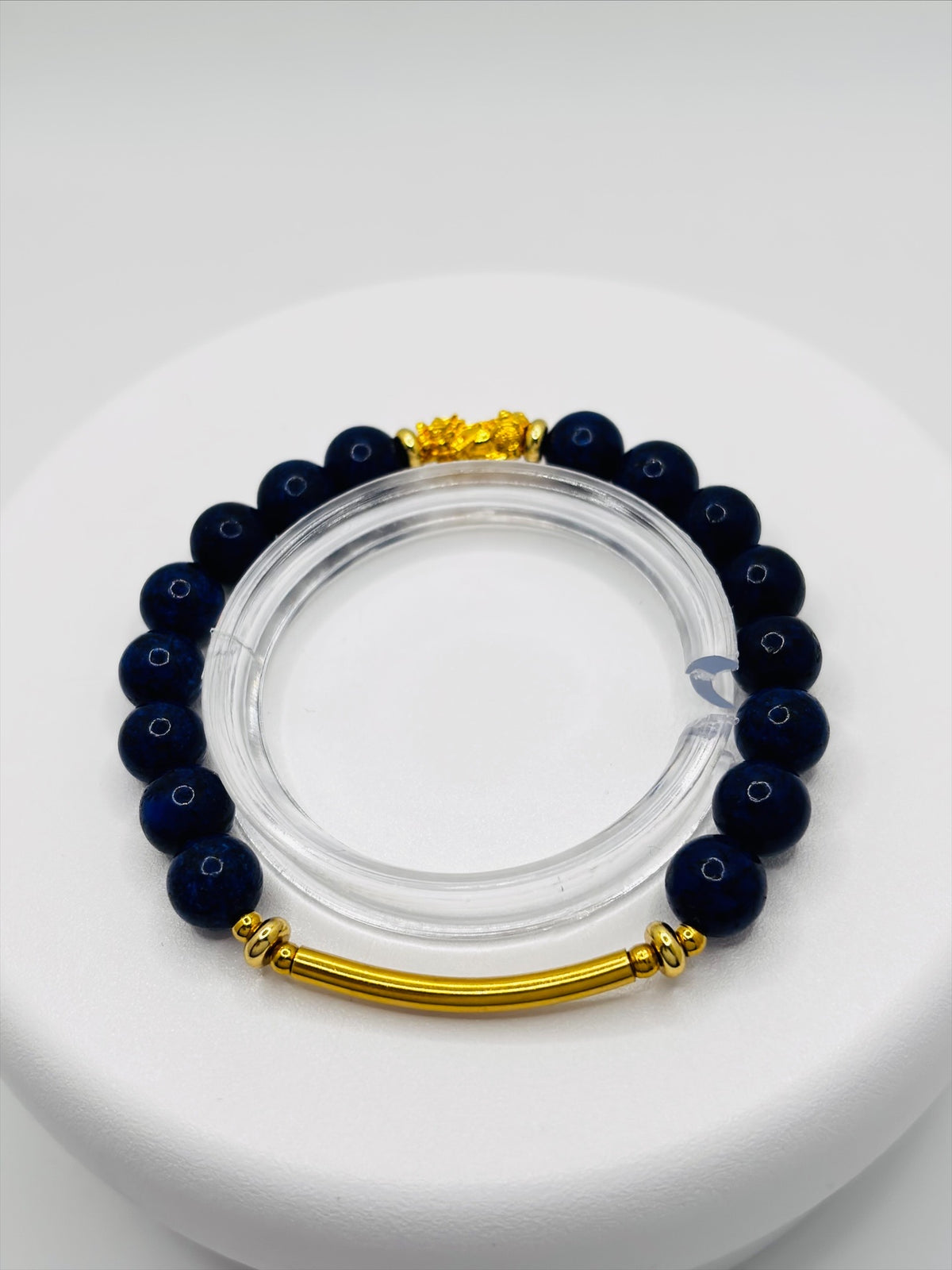 18K Gold Lucky Piyao/ Pi Xiu Lapis Lazuli Bracelet ( Hollow Empty Inside) SMALL PIYAO