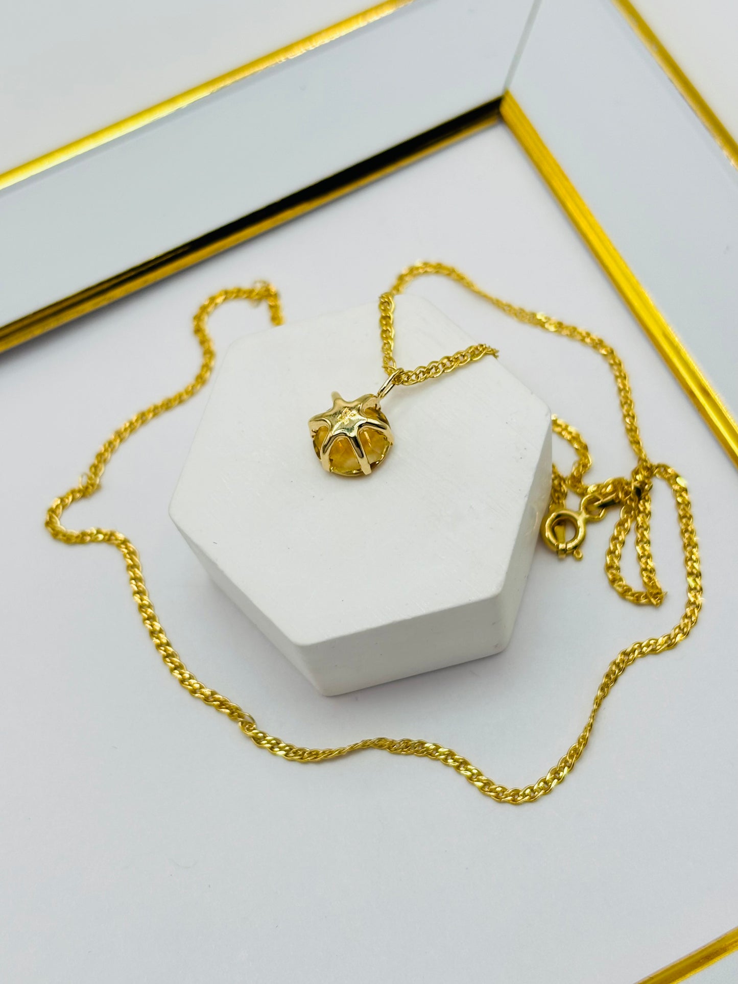 18K Gold Citrine Necklace