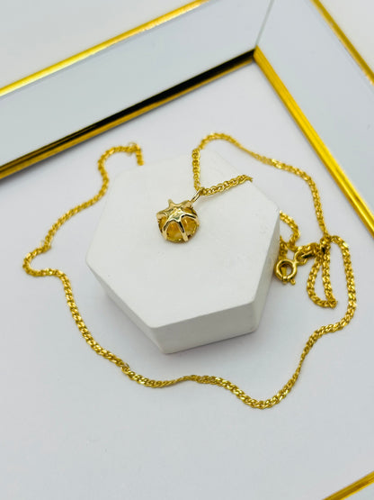 18K Gold Citrine Necklace
