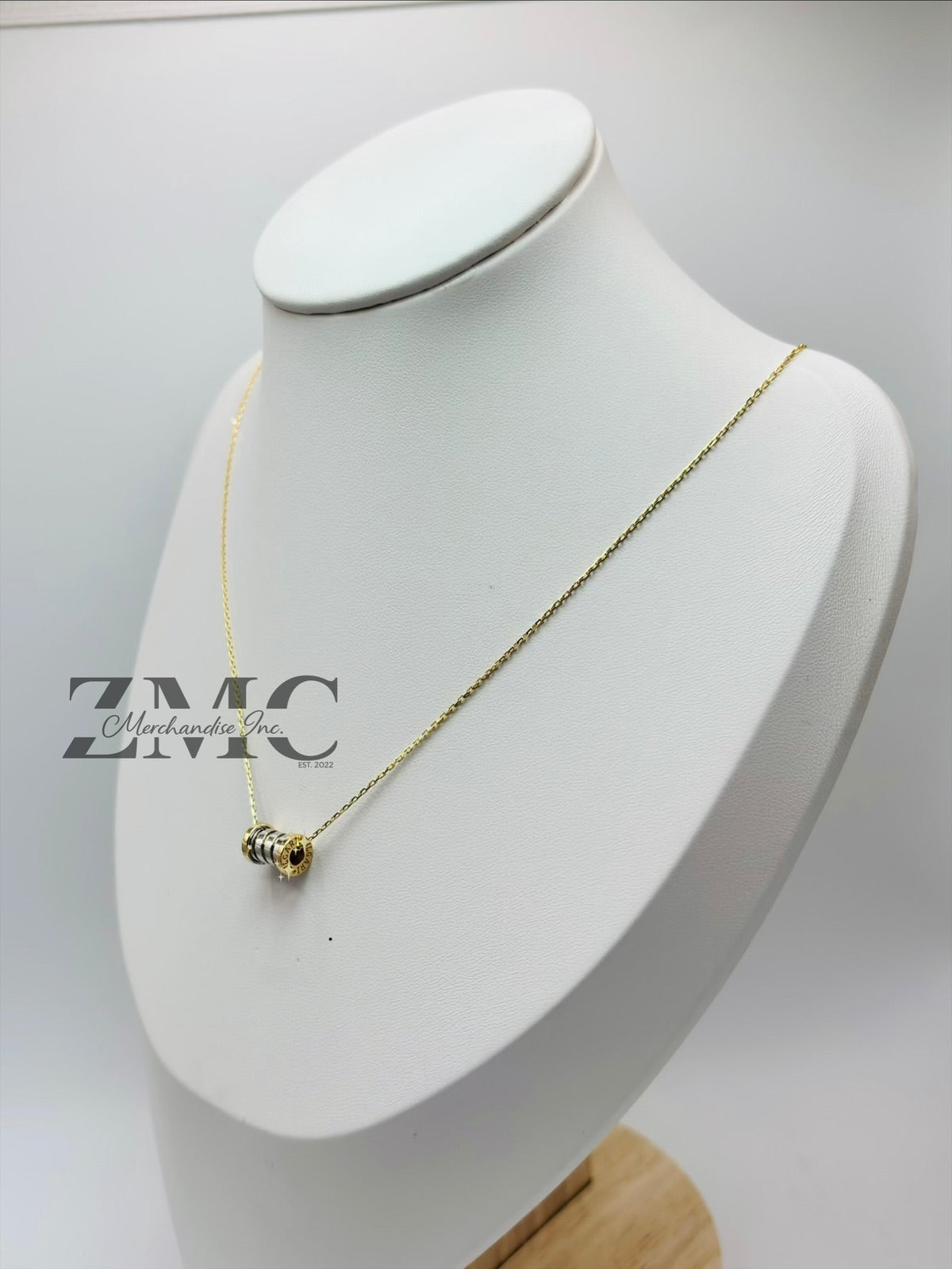 18K Gold Barrel Necklace