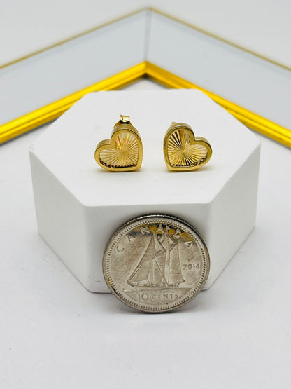 18K Gold Heart Earrings