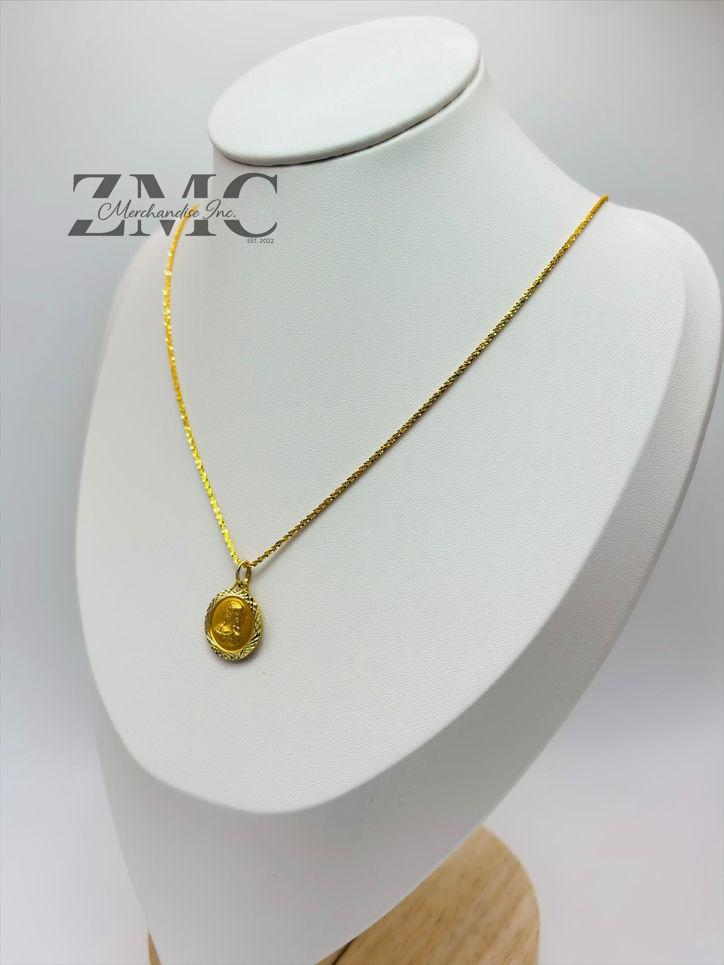18K Gold Slider Jesus Necklace