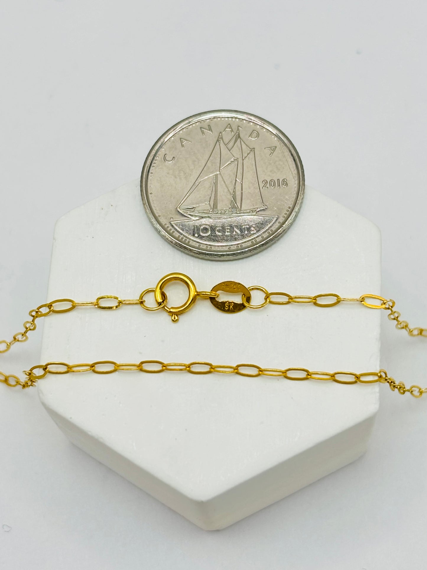 18K Gold Mini Link Paperclip Chain