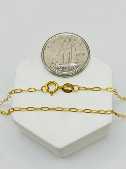 18K Gold Mini Link Paperclip Chain