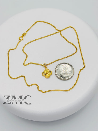 18K Gold Clover Necklace