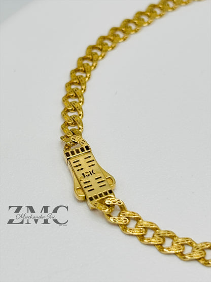 18K Gold M Plain Bracelet