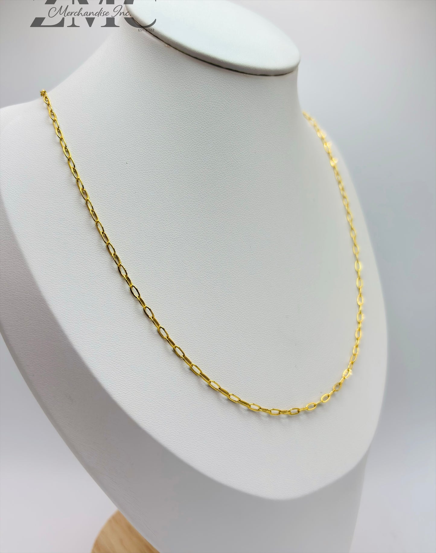 18K Gold Small Link Paperclip Chain