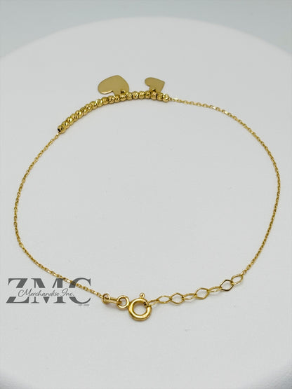 18K Gold Bracelet with Heart Charm