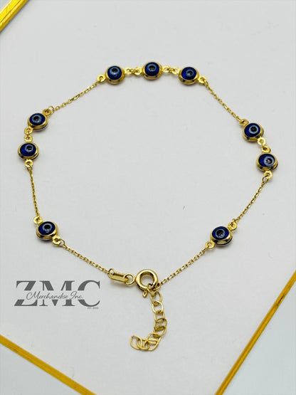 18K Gold Evil Eye Bracelet