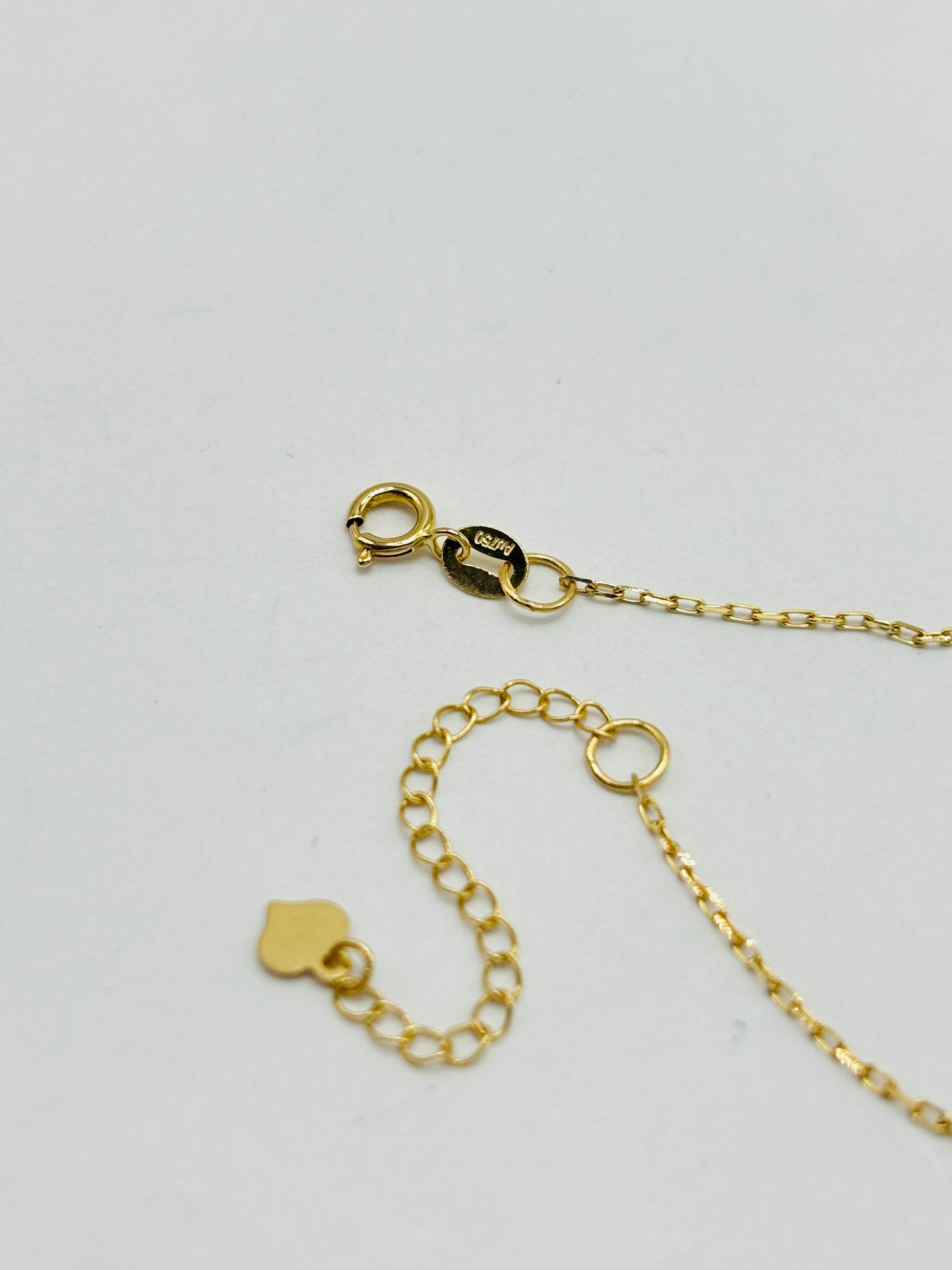 18K Gold Open Heart Attached Bracelet