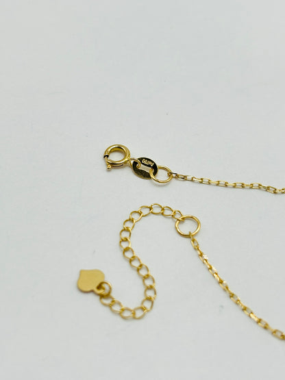 18K Gold Open Heart Attached Bracelet