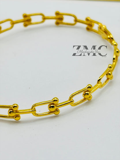 18K Gold Hardware Bangle Bracelet