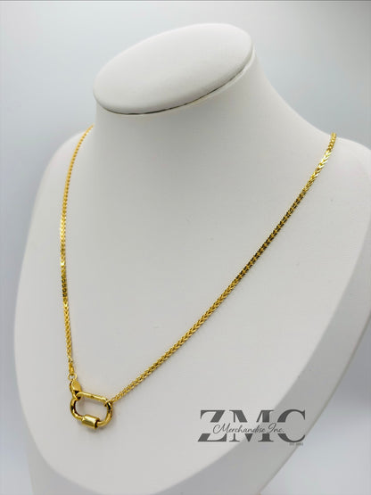 18K Gold Carabiner Necklace