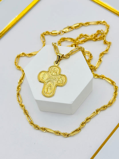 18K Gold Cross Necklace