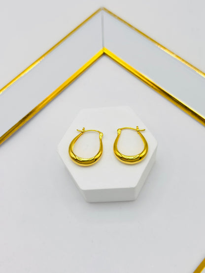 18K Gold Plain Loop Earrings