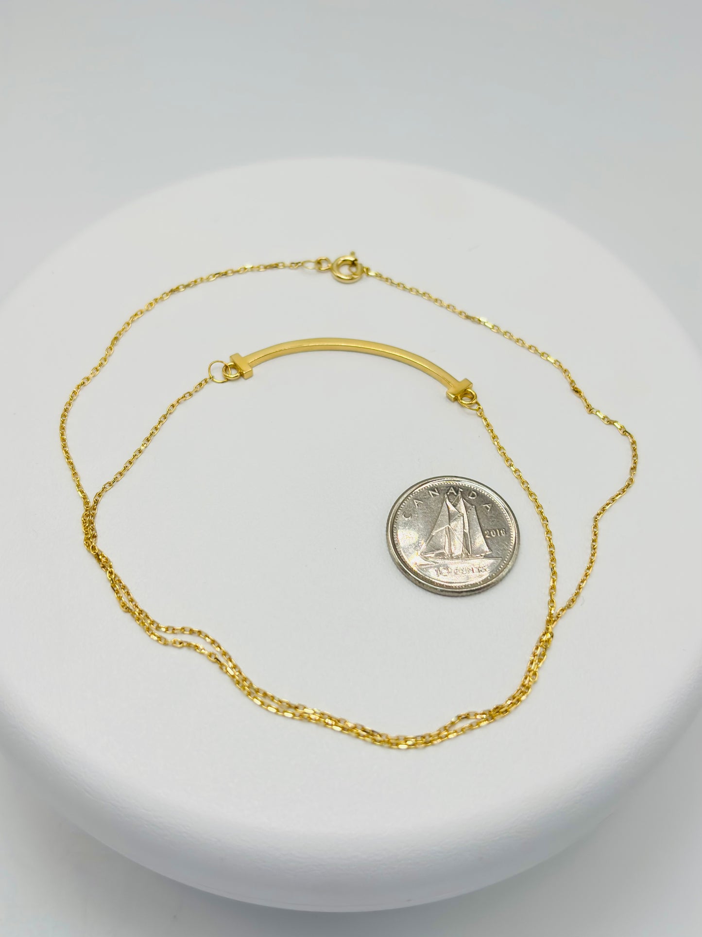 18K Gold Smiley Necklace