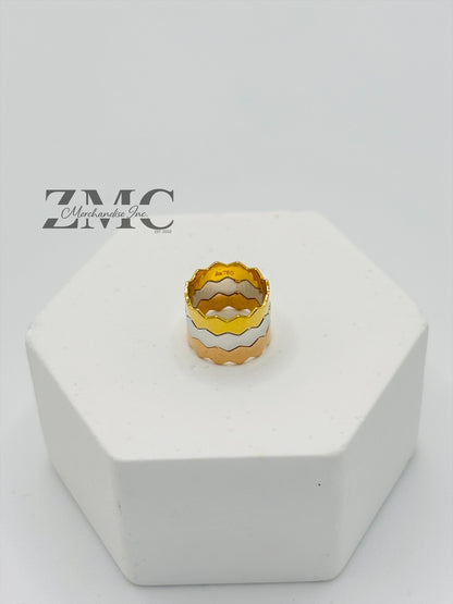 18K Gold Tri-color Barrel Pendant