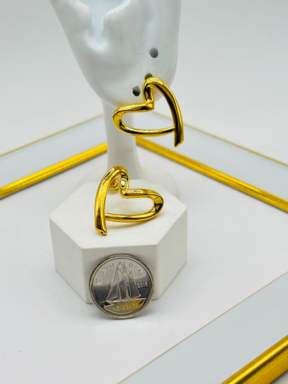 K18 Japan Gold Open Heart Earrings (Electroform)
