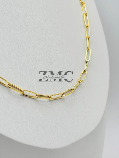 18K Gold Paperclip Chain