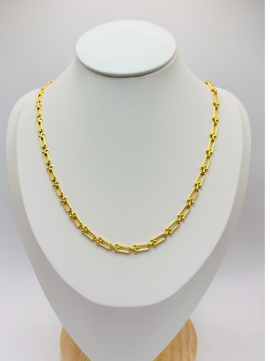 18K Gold Flat Hardware Chain/Necklace