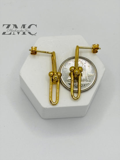 18K Gold Hardware Earrings