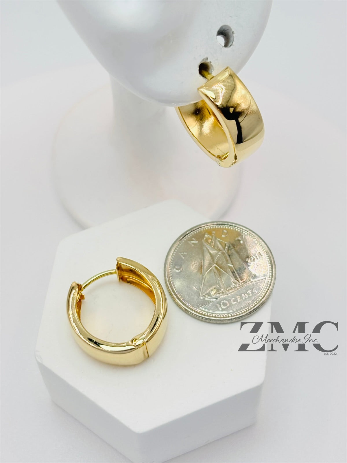 18K Gold Plain Loop Earrings