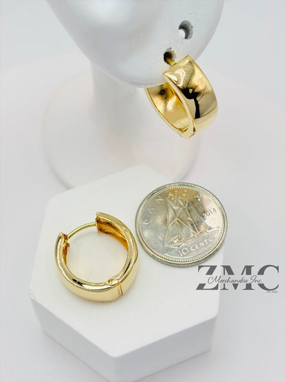 18K Gold Plain Loop Earrings