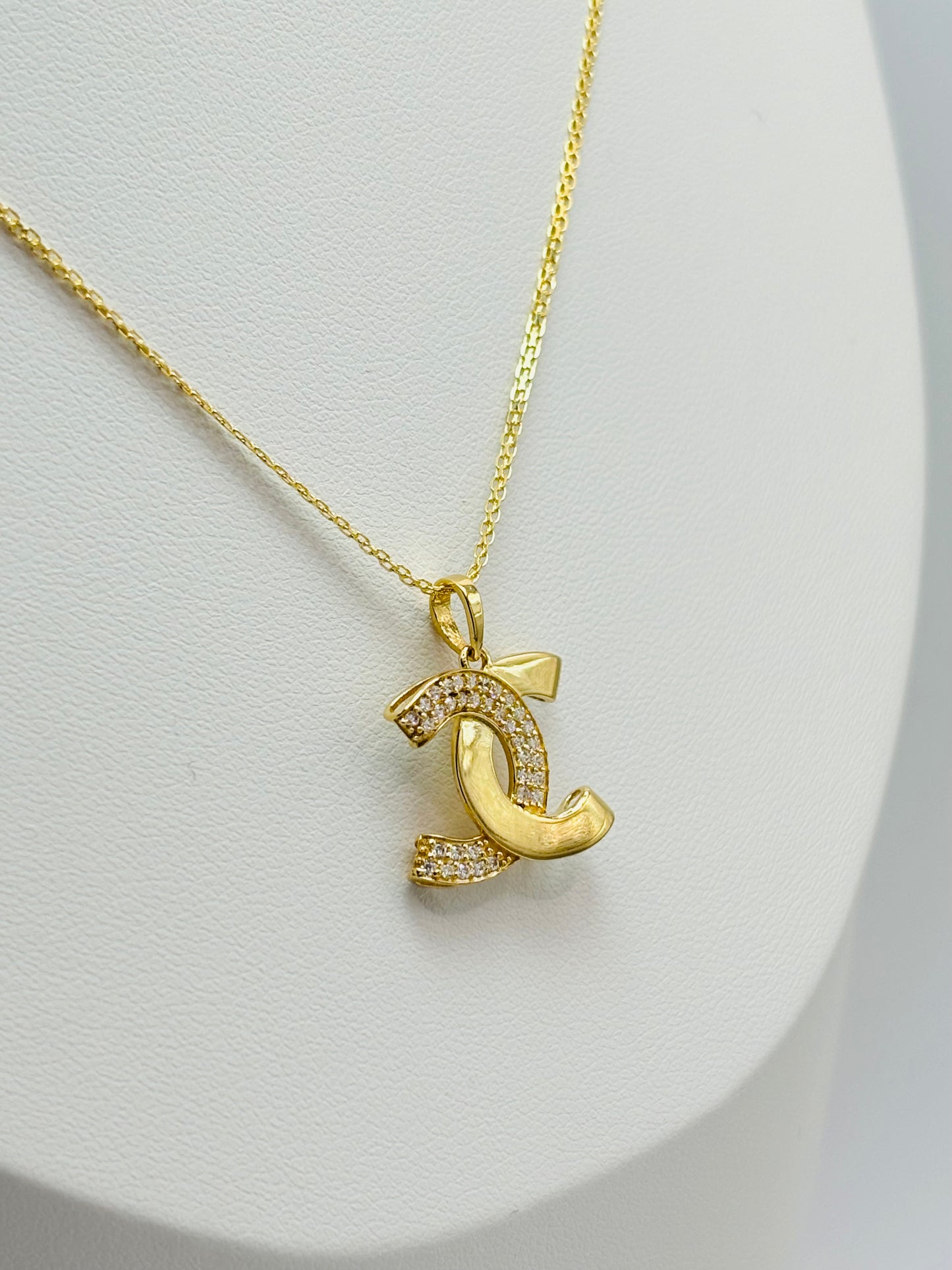 18K Gold C Necklace