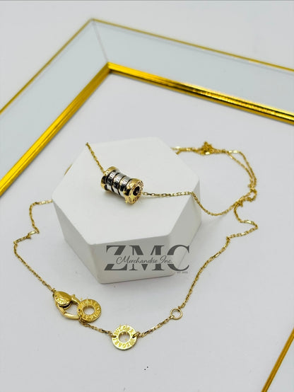 18K Gold Barrel Necklace
