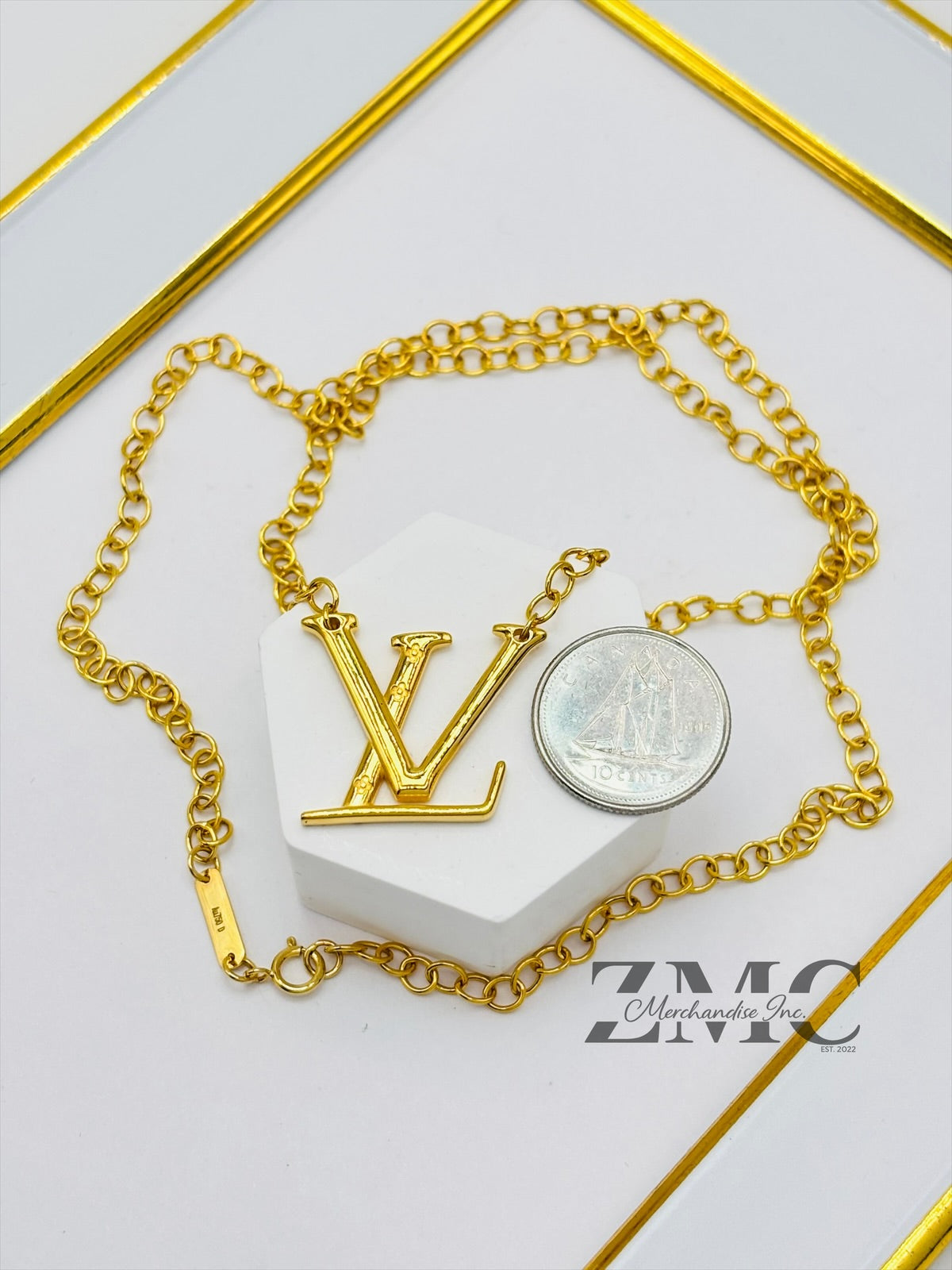 18K Gold L Attached Necklace