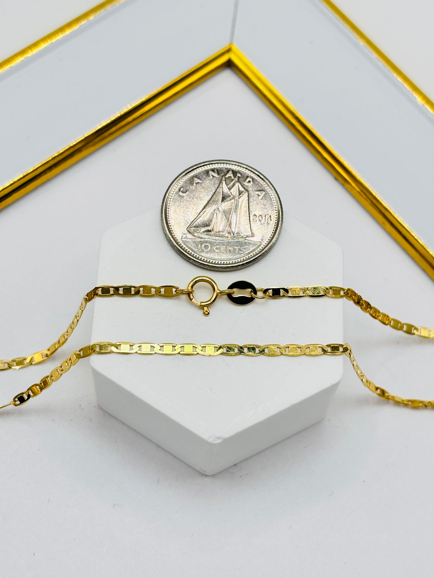 18K Gold G Flat Chain