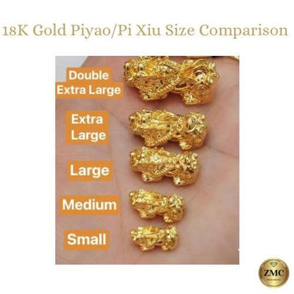 18K Gold Lucky Piyao/ Pi Xiu  Bracelet Red String( Hollow Empty Inside) Extra Large