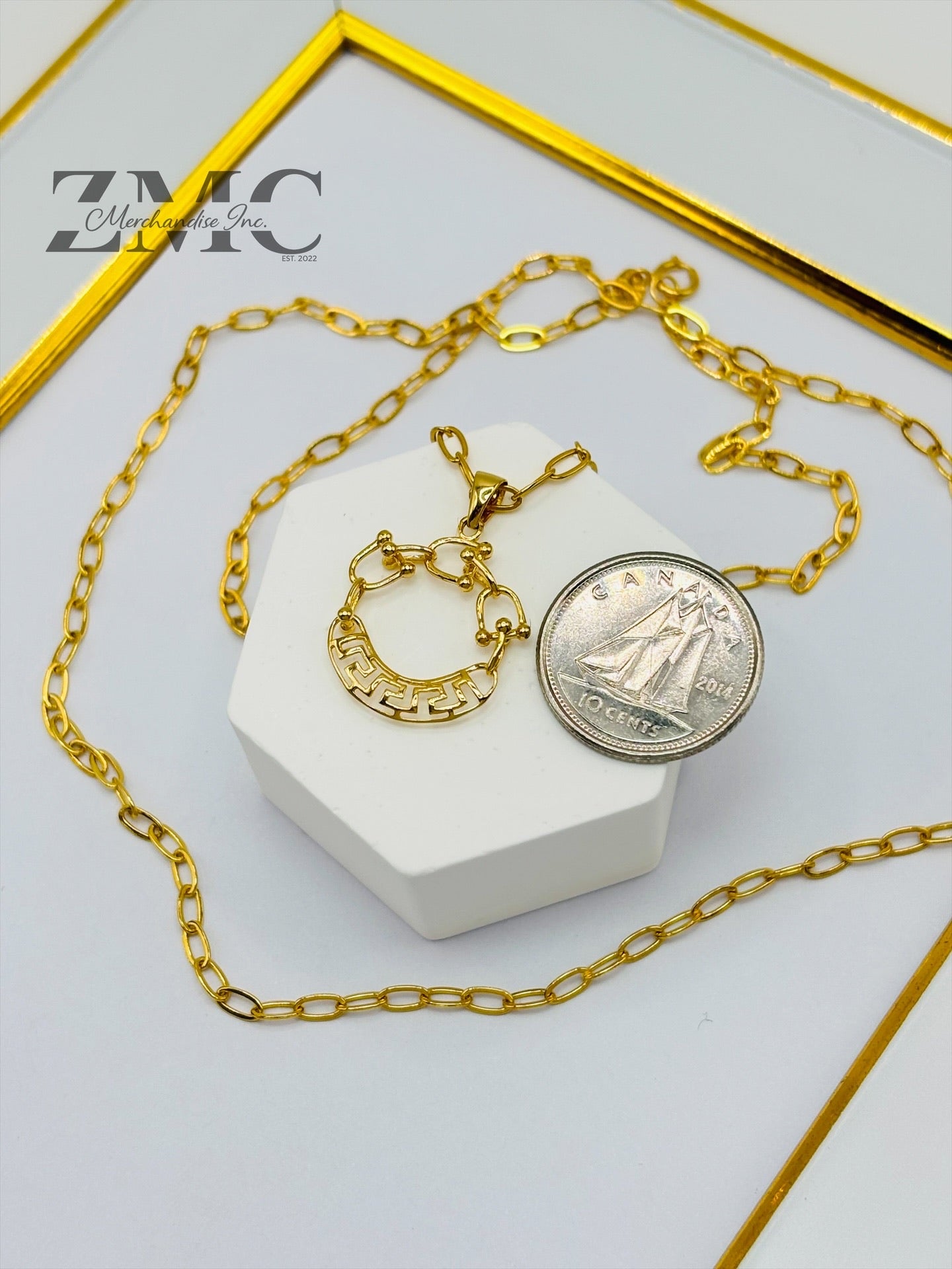 18K Gold Mini Link Paperclip Necklace