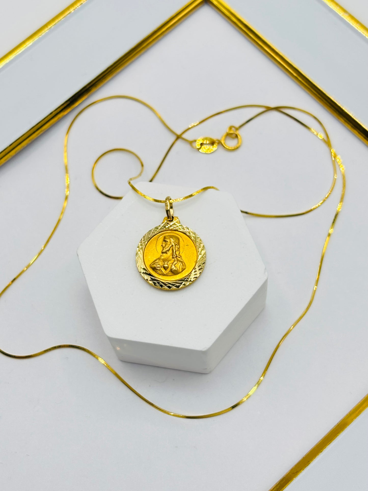 18K Gold Religious Necklace