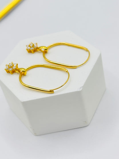 18K Gold Oval Loop with Rositas Earrings