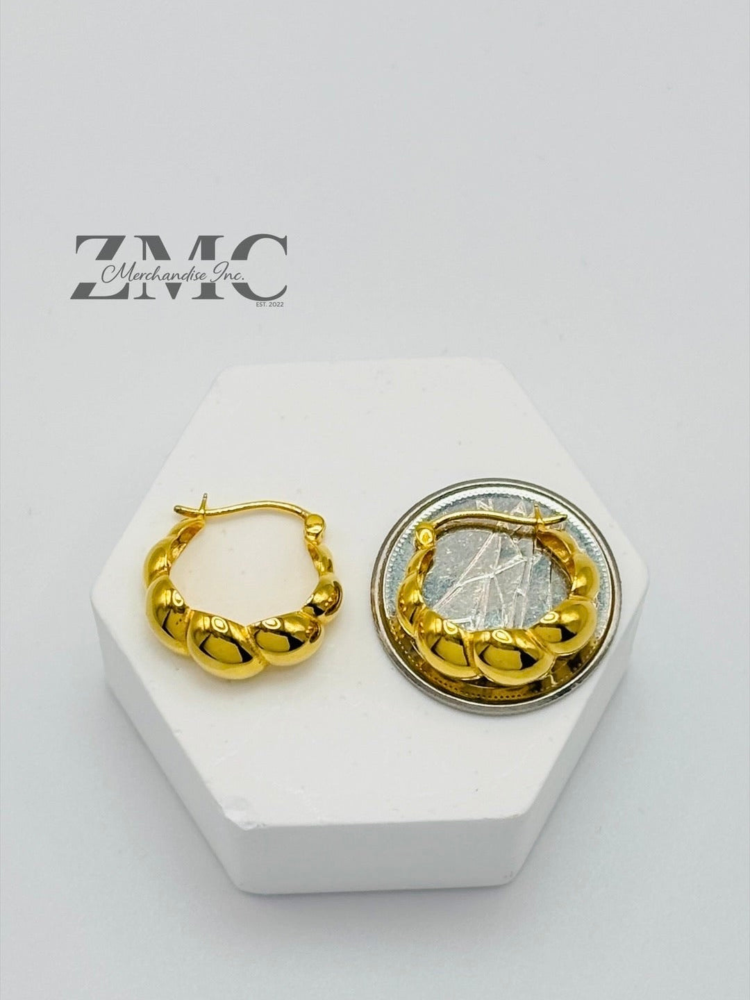 18K gold Croissant Loop Earrings