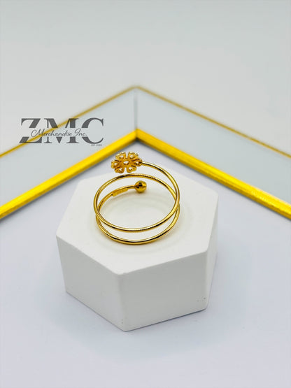 18K Spiral Flower Ring