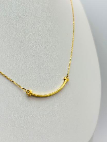 18K Gold Smiley Necklace