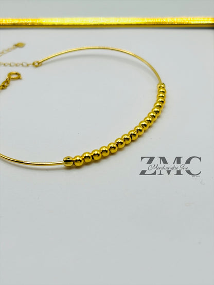 18K Gold Bubble Bangle