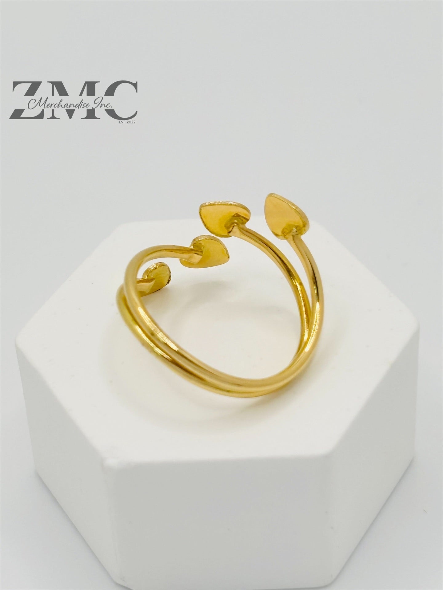 18K Gold Spiral Heart Ring