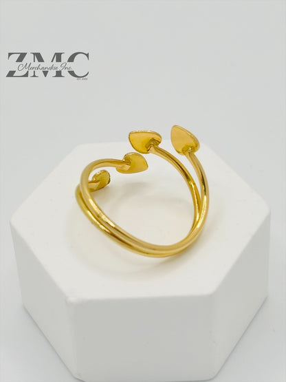 18K Gold Spiral Heart Ring