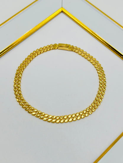 18K Gold Mini Double Damascus Bracelet