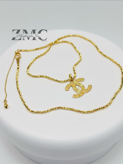 18K Gold Mirror C Necklace