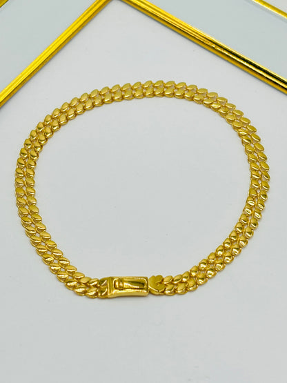 18K Gold Mini Double Damascus Bracelet