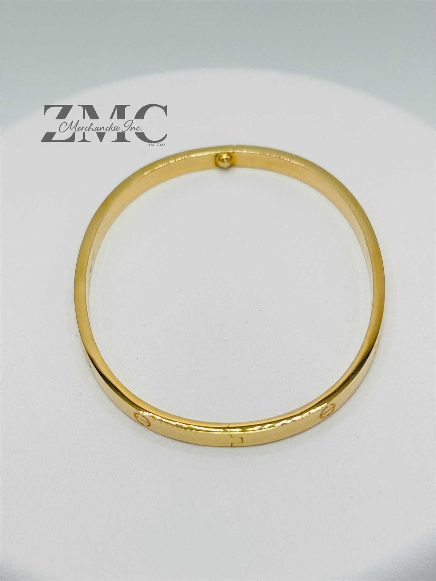 18K Gold Slim Screw Bangle