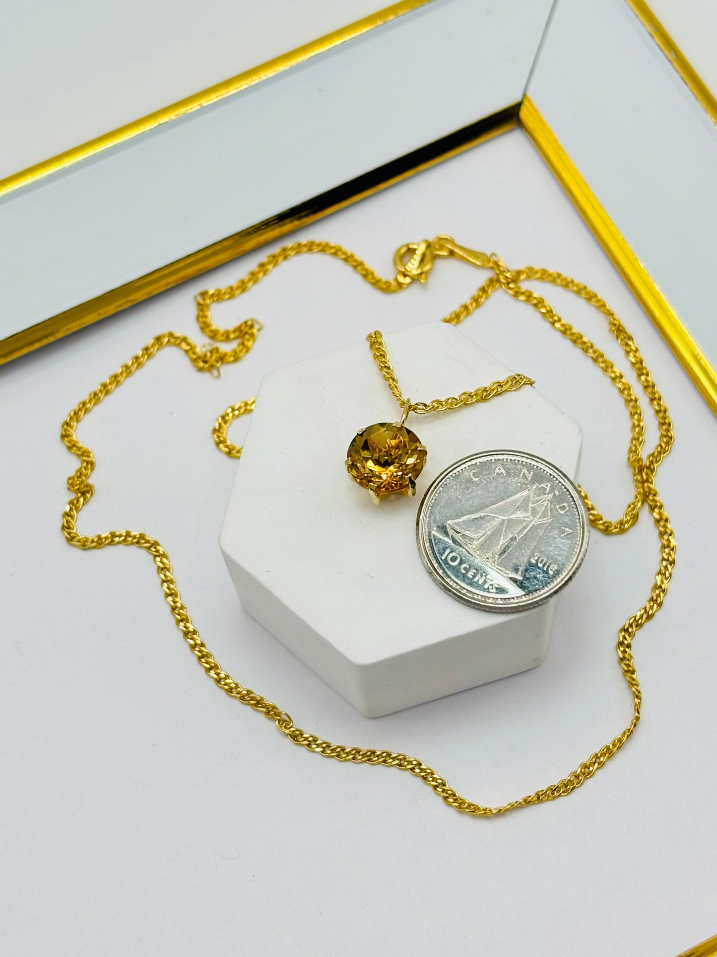18K Gold Citrine Necklace